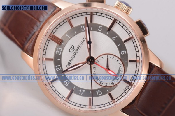 Girard Perregaux 1966 Dual Time Watch Best Replica Rose Gold 49544-52-131-BBB0 White - Click Image to Close