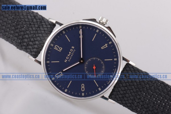 Nomos Best Replica Glashutte Tangente 33 Watch Steel 122BL Blue Dial Nylon Strap