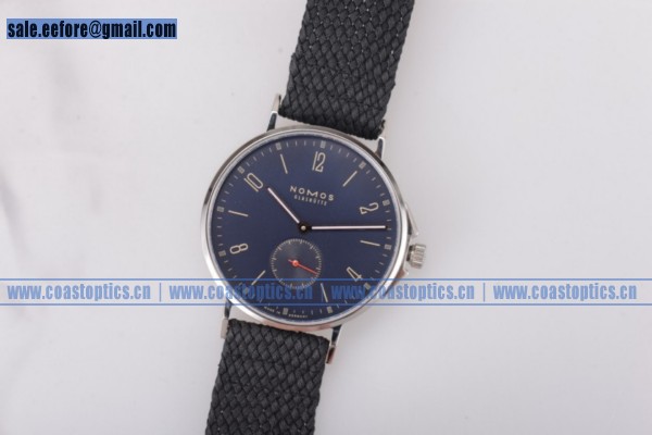 Nomos Best Replica Glashutte Tangente 33 Watch Steel 122BL Blue Dial Nylon Strap - Click Image to Close