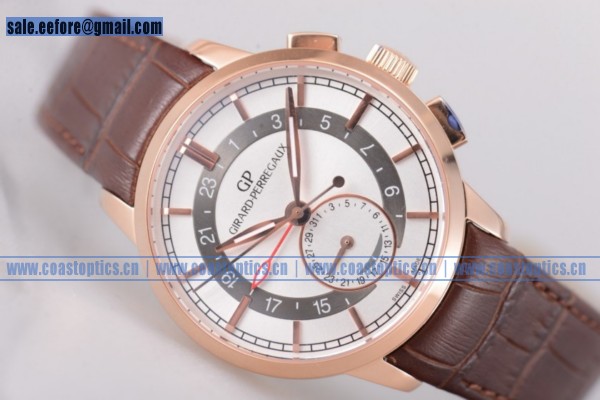 Girard Perregaux 1966 Dual Time Watch Best Replica Rose Gold 49544-52-131-BBB0 White