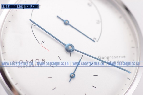 Nomos Glashutte Gangreserve 84 Stunden Watch Best Replica Steel 136WBL Blue Hand - Click Image to Close