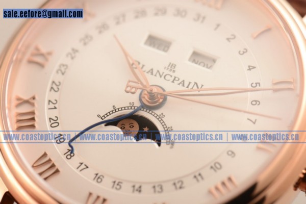 Perfect Replica BlancPain Villeret Moonphase & Complete Calendar Watch Rose Gold 6664-3642-55B (AAAF) - Click Image to Close