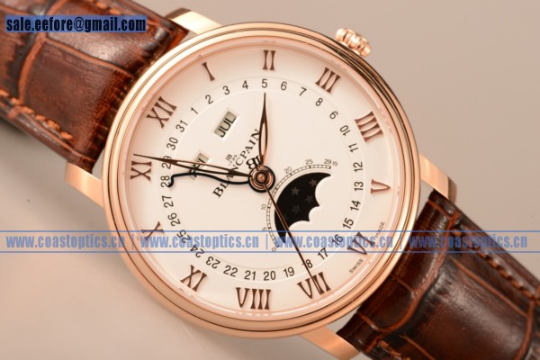1:1 Replica BlancPain Villeret Watch Rose Gold 6654 (ZF) - Click Image to Close