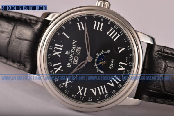 BlancPain Replica Villeret Moonphase & Complete Calendar Watch Steel 00888-3631-56