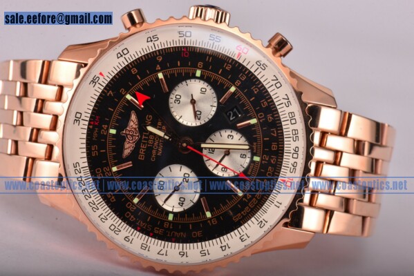 Breitling Navitimer GMT Watch Rose Gold Perfect Replica AB044121/G783-443A