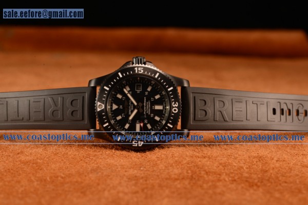 Breitling Superocean 2824 Auto Black Pvd Case With Black Dial And Black Rubber Strap - 1:1 Origianl (Gf) - Click Image to Close