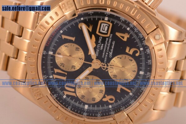 Perfect Replica Breitling Chronomat Evolution Chrono Watch Yellow Gold K1335611 (BP)