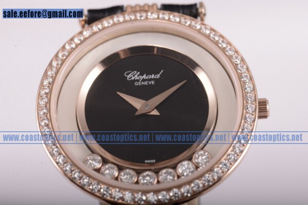 Replica Chopard Happy Diamonds Watch Rose Gold 203957-0001 - Click Image to Close