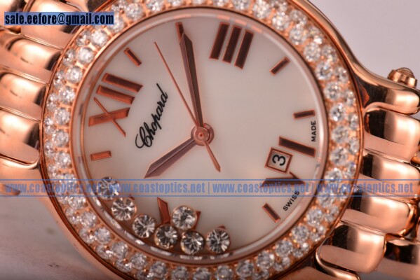 Perfect Replica Chopard Happy Sport Watch Rose Gold 277481-5002 - Click Image to Close
