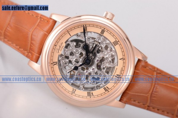 Glashutte Replica Senator Skeletonized Edition Watch Rose Gold 1-49-18-01-05-34