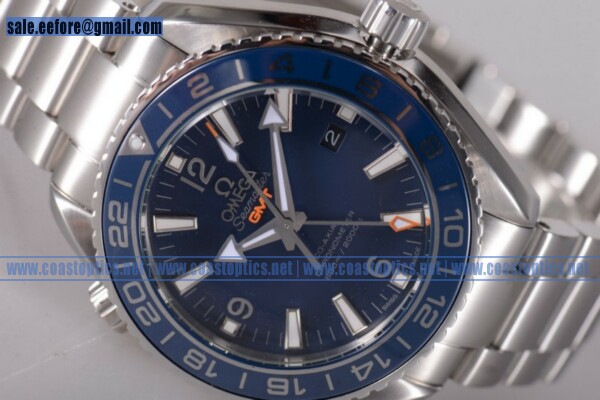 Perfect Replica Omega Seamaster Planet Ocean 600M Co-axial GMT Watch Steel 232.90.44.22.03.001