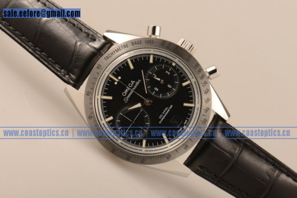 1:1 Replica Omega Speedmaster'57 Co-Axial Chrono Watch Steel Black Leather Strap 331.10.42.51.01.004 (EF)