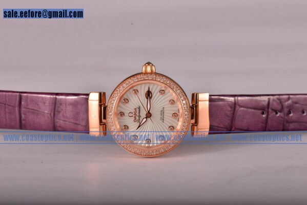 Omega Deville Ladymatic Watch Rose Gold 425.68.34.20.55.004 (V6) Perfect Replica - Click Image to Close