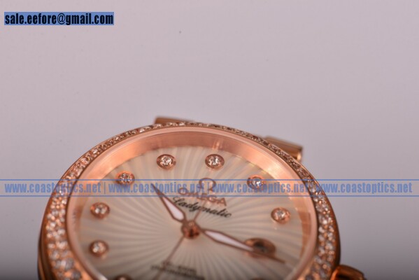 Omega Deville Ladymatic Watch Rose Gold 425.68.34.20.55.004 (V6) Perfect Replica - Click Image to Close