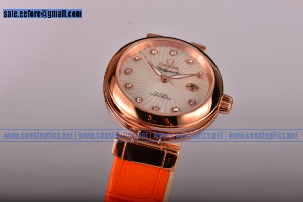 Omega Deville Ladymatic Watch Perfect Replica Rose Gold 425.63.34.20.55.001 (V6) - Click Image to Close