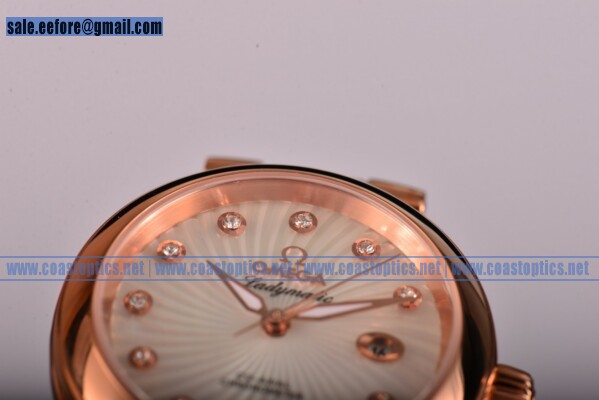 Omega Deville Ladymatic Watch Perfect Replica Rose Gold 425.63.34.20.55.001 (V6) - Click Image to Close