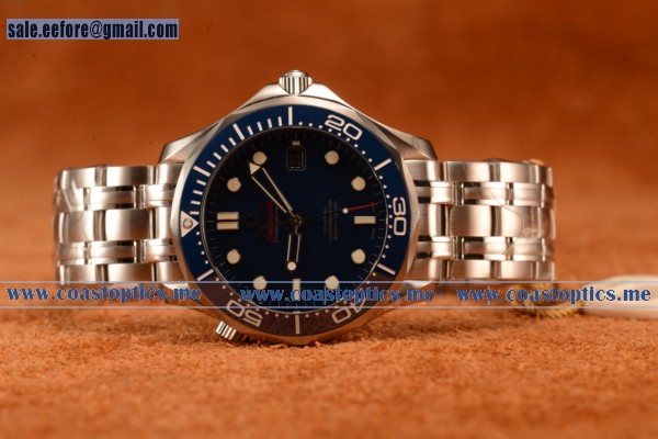 Omega Seamaster 300m Swiss Eta 2824 Automatic Steel Case With Blue Dial And Blue Ceramic Bezel