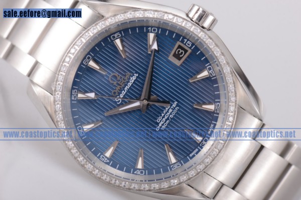 Omega Seamaster Aqua Terra 150 M Co-Axial Perfect Replica Watch Full Steel Diamonds Bezel 231.10.39.21.03.002D (EF)
