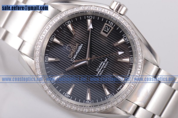Omega Seamaster Aqua Terra 150 M Co-Axial Perfect Replica Watch Full Steel Diamonds Bezel 231.10.39.21.01.002D (EF)