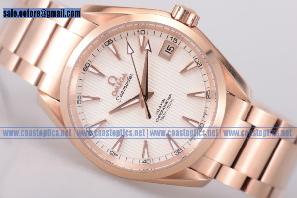 Omega Seamaster Aqua Terra 150 M Co-Axial Perfect Replica Watch Full Rose Gold 231.50.42.22.06.001 (EF)