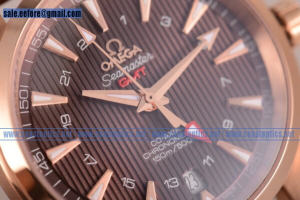 Perfect Replica Omega Aqua Terra 150 M GMT Watch Rose Gold 238.10.43.00.01.002 (EF)