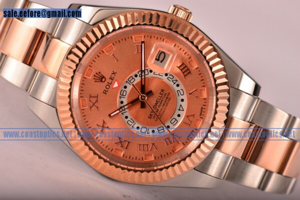 Rolex Sky-Dweller Watch Replica Rose Gold 326939 blkao - Click Image to Close