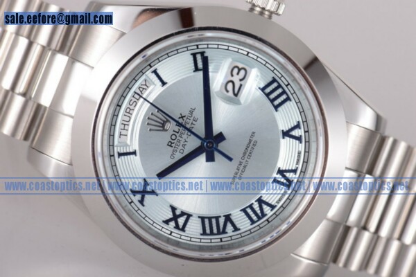 Perfect Replica Rolex Day-Date Watch Steel 218206 blwap(BP)
