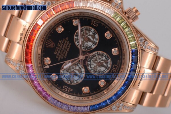 Rolex Replica Day-Date II Rainbow Watch Rose Gold 116598 RBOW