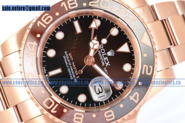 Perfect Replica Rolex GMT-Master II Watch Rose Gold 126715CHNR