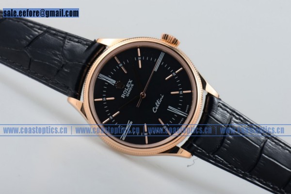 Perfect Replica Rolex Cellini Time Watch Rose Gold 55057 blk (BP) - 1:1