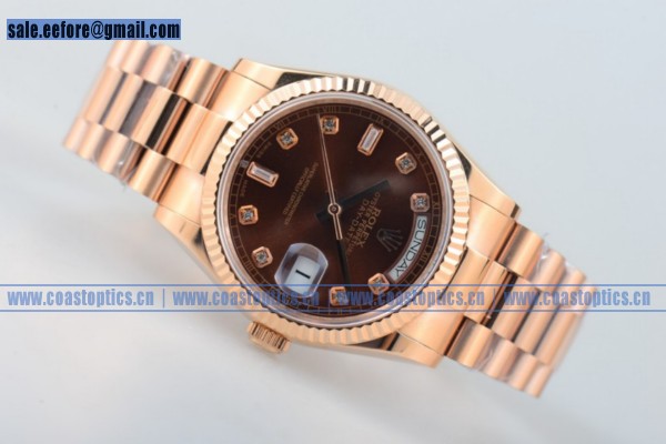 1:1 Clone Rolex Day-Date Watch 18K Rose Gold 218235 brwdp (BP) - Click Image to Close