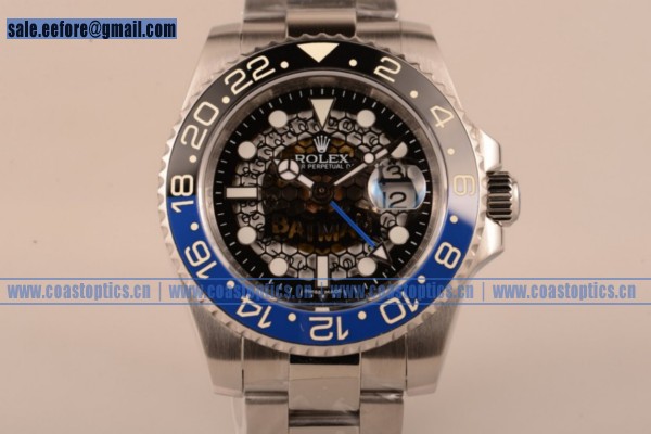 Best Replica Rolex GMT-Master II Batman Skeleton Watch Steel 116710BLNR