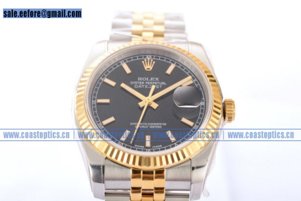 1:1 Replica Rolex Datejust Jubilee Watch Yellow Gold 116233 blksj