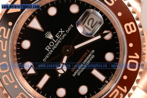 Best Replica Rolex GMT-Master II Watch Rose Gold 126715CHNR(BP)