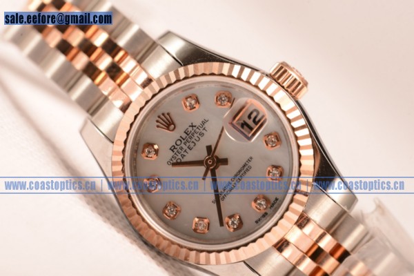 Replica Rolex Oyster Perpetual Lady Datejust Watch 904 Steel/14K Rose Gold 179171 pgred(BP)