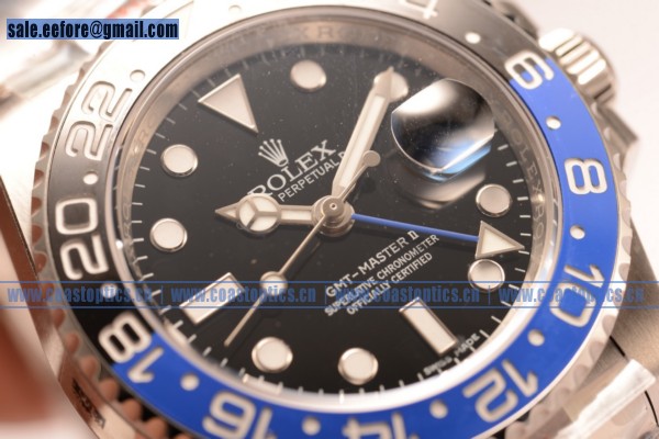 1:1 Clone Rolex GMT-Master II Watch 904 Steel 116710BLNR(NOOB) - Click Image to Close
