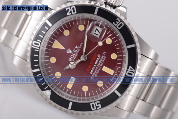 Replica Rolex Tropical Red Submariner Vintage Watch Steel 1680