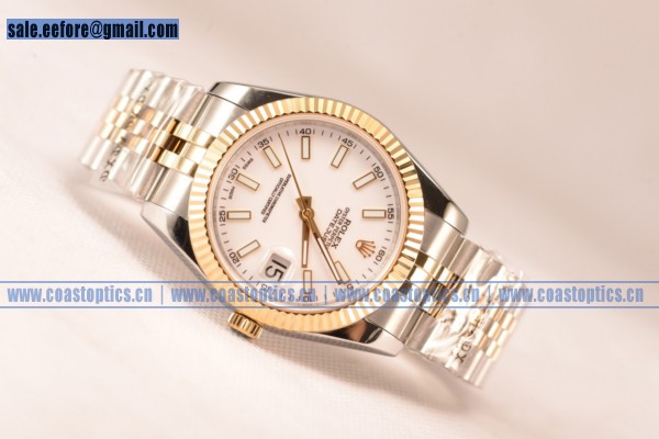 Rolex Datejust 37mm ETA 2836 Two Tone With White Dial (BP) - Click Image to Close