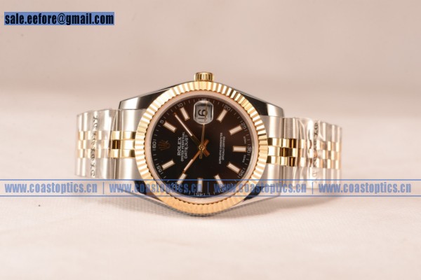 Rolex Datejust 37mm A2836 Two Tone 116233 brwsj With Black Dial (BP)