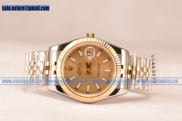 Rolex Datejust 37mm A2836 Two Tone 116233 csj With Gold Dial (BP) - Click Image to Close