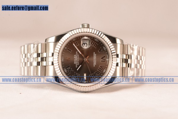 Rolex Datejust 116234 whisj ETA 2836 Auto Grey Dial With Black Roman Marker Steel Bracelet (BP)