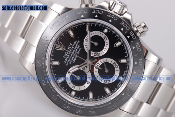 Rolex Daytona Chrono Perfect Replica Watch Steel 116520 blks(EF)