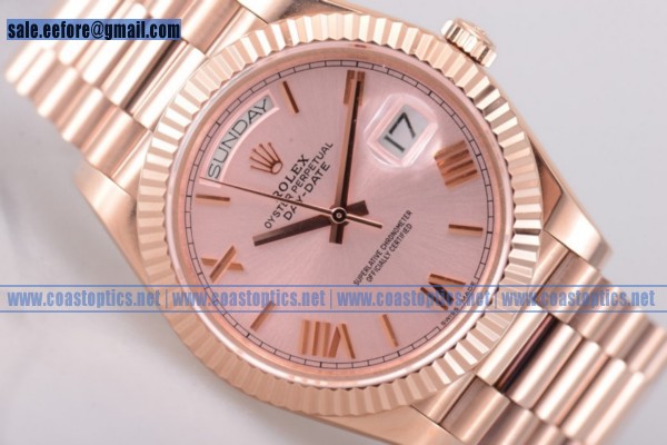 Rolex Day Date II 1:1 Replica Watch Rose Gold 218235 prp (BP)