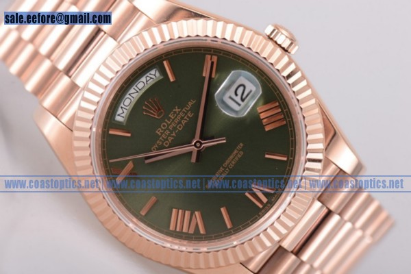 Rolex Day Date II 1:1 Replica Watch Rose Gold 218235 grerp (BP)