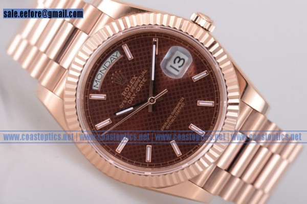 Rolex Day Date II 1:1 Replica Watch Rose Gold 218235 brsp(BP)