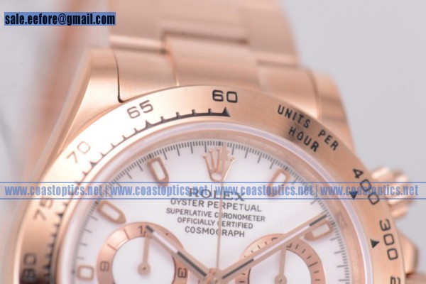 1:1 Rolex Daytona Chronograph Perfect Replica Watch Rose Gold 116505 whts (EF) - Click Image to Close