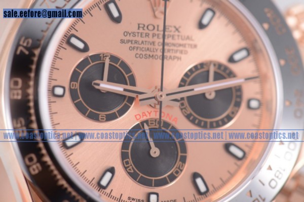 Rolex Daytona Chronograph Perfect Replica Watch Rose Gold 116515 lnrgs(EF) - Click Image to Close