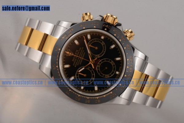 Rolex Daytona Chronograph 1:1 Replica Watch Steel 116529 blk(EF)