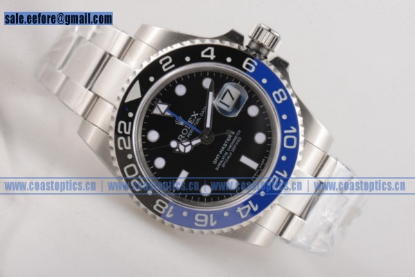 Rolex GMT-Master II Perfect Replica Watch Steel 116710BLNR (BP) - Click Image to Close