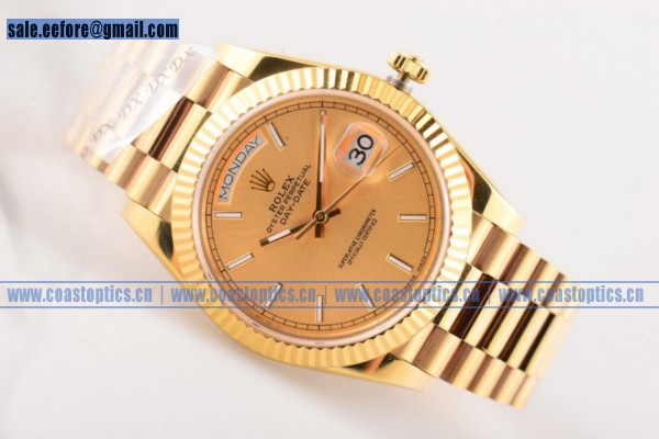 Perfect Replica Rolex Day-Date II Watch Yellow Gold 228238-CHPSP (BP)